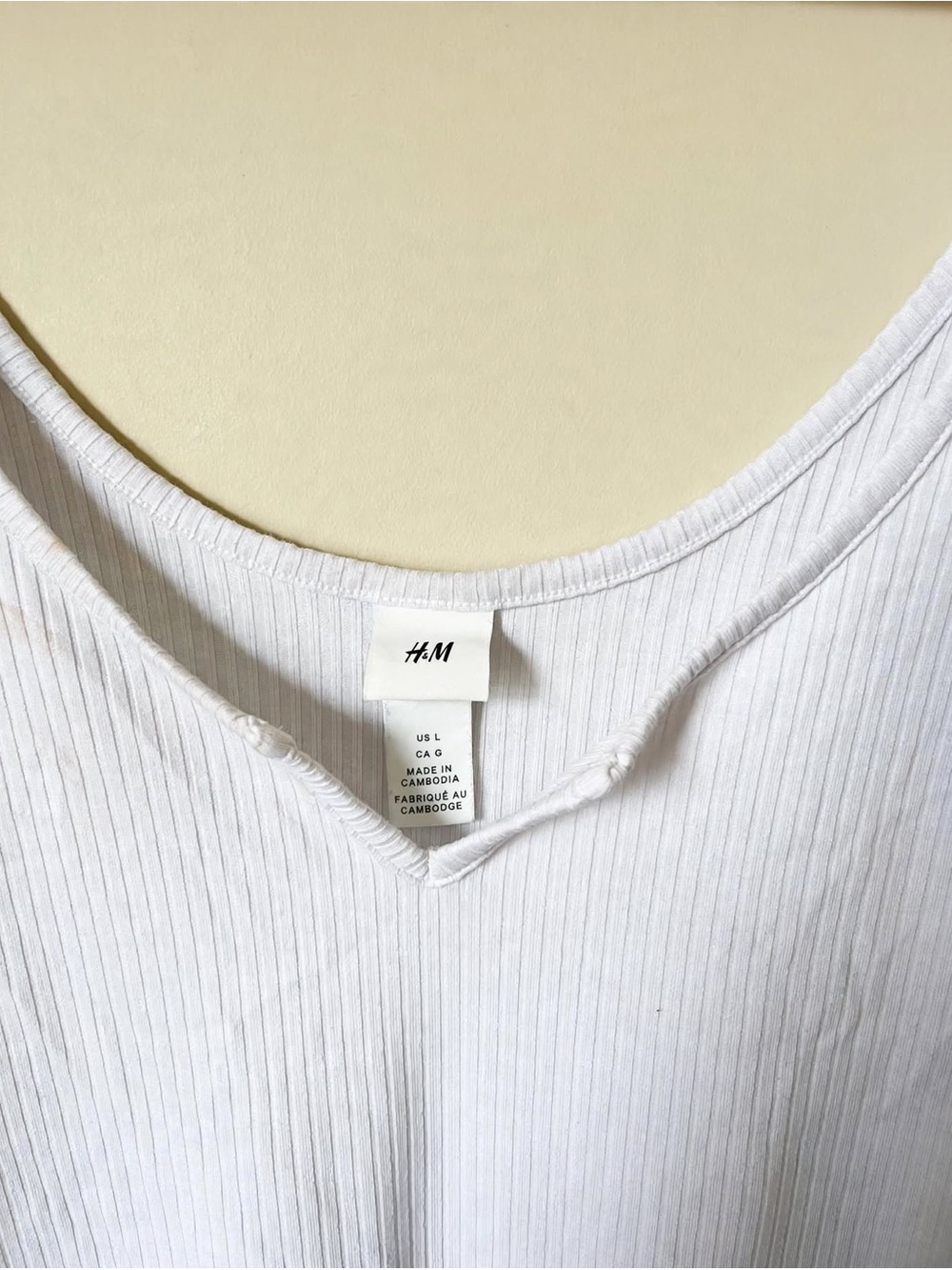 H&M White Ribbed Scoop Neck Bodysuit - Picture 2 of 2